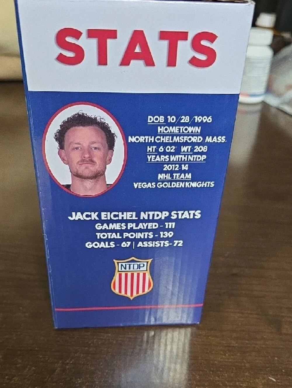 Jack Eichel Blue & White Bobblehead Display Shelf Accent